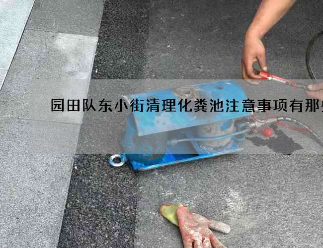 园田队东小街清理化粪池注意事项有那些