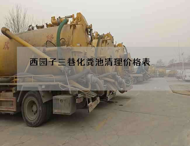 西园子三巷化粪池清理价格表