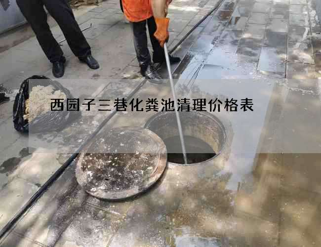 西园子三巷化粪池清理价格表